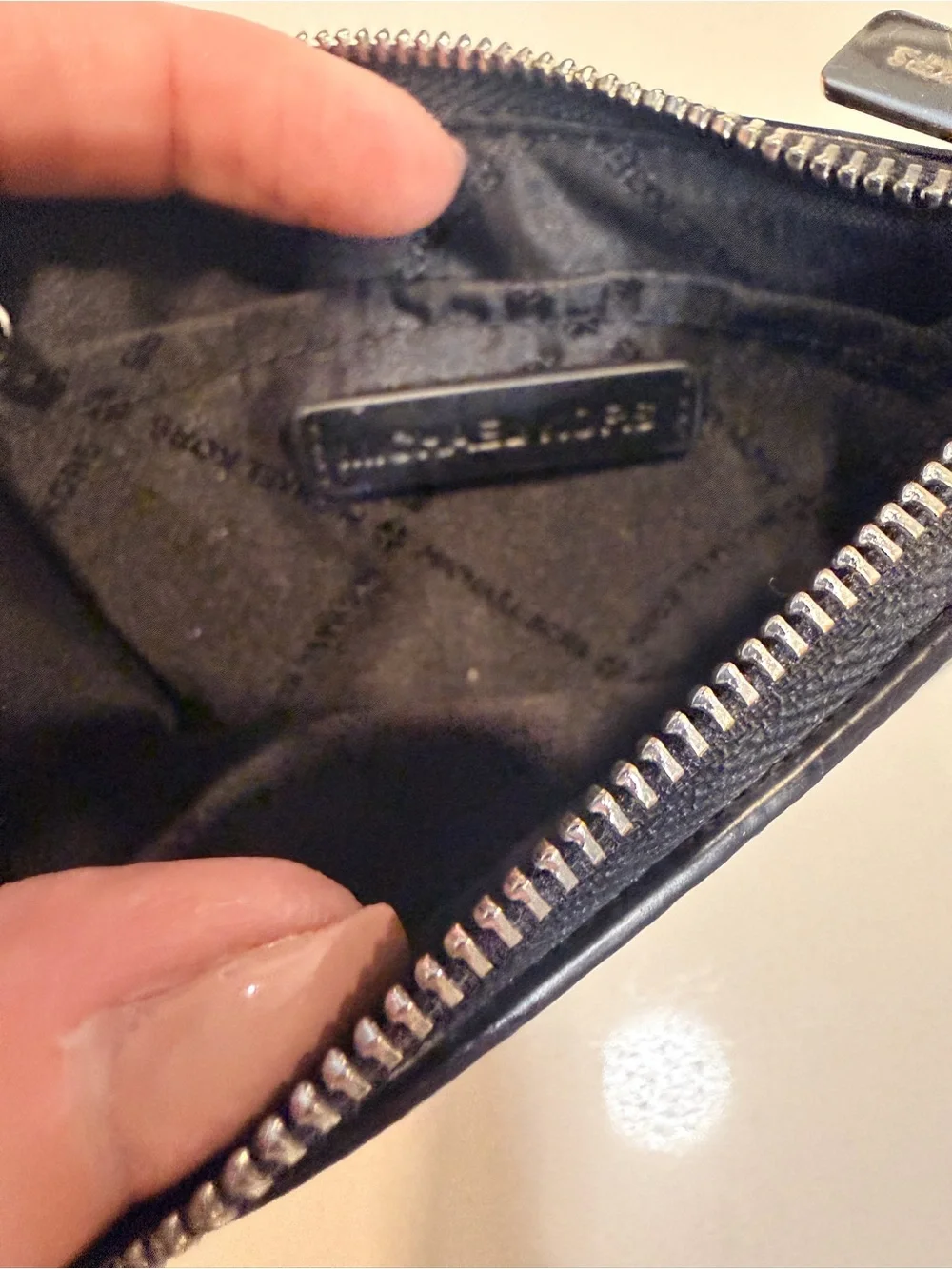 Michael Kors Jet Set Travel Black Saffiano Leather ID Coin Pouch Keychain